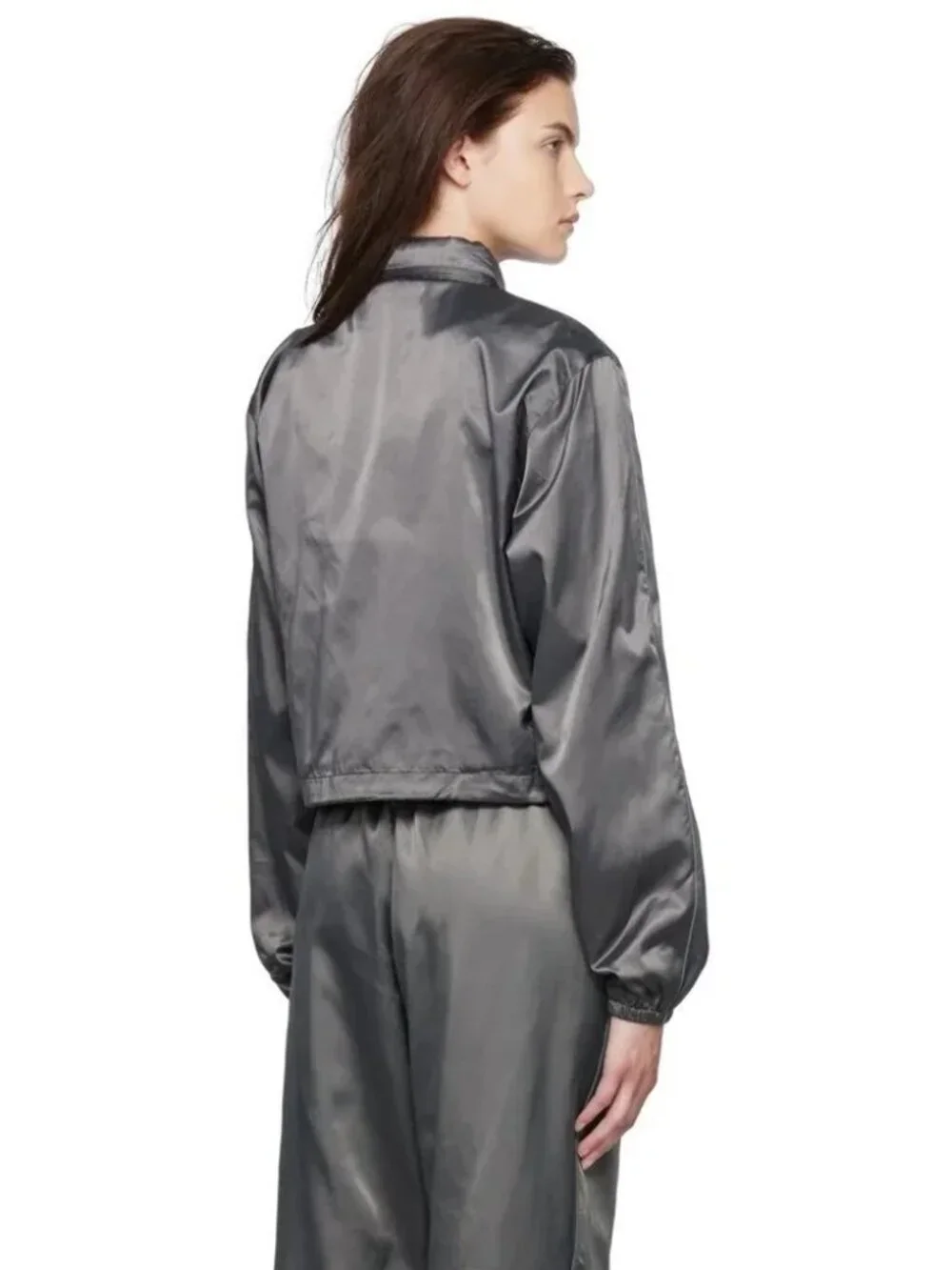 Skims Utility Sport Zip Up Jacket in Gunmetal
